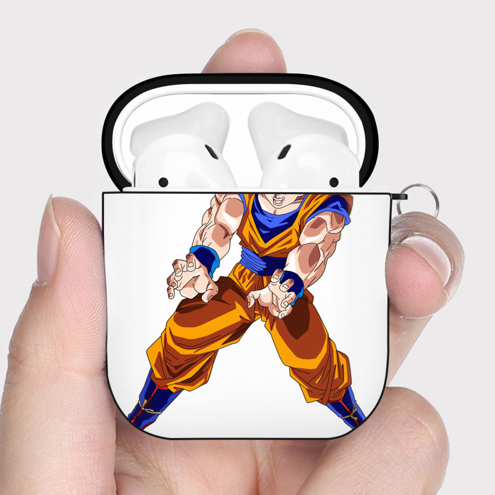 （画像用） ドラゴンボール 孫悟空（そん ごくう）Son Goku カカロット DRAGON BALL Kakarotto AirPods 第2世代保護ケース ハードシェル ブラック 耐衝撃・防指紋・カラビナ付き
