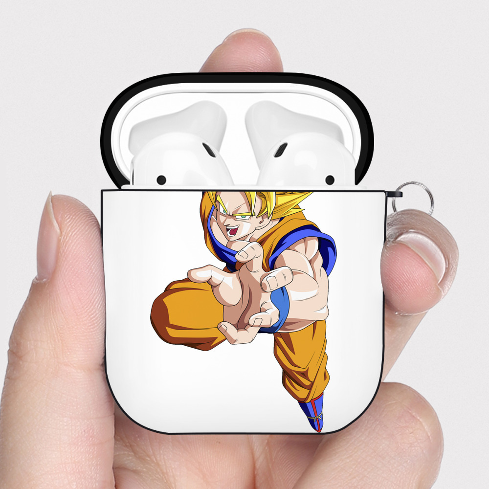 （画像用） ドラゴンボール 孫悟空（そん ごくう）Son Goku カカロット DRAGON BALL Kakarotto AirPods 第2世代保護ケース ハードシェル ブラック 耐衝撃・防指紋・カラビナ付き