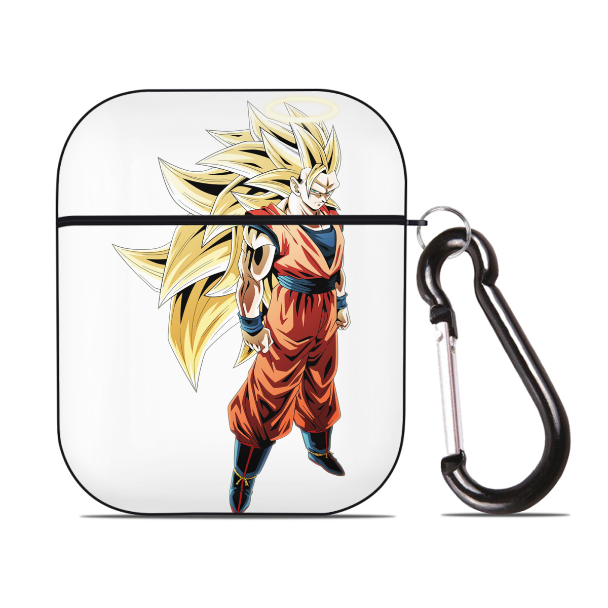 （画像用） ドラゴンボール 孫悟空（そん ごくう）Son Goku カカロット DRAGON BALL Kakarotto AirPods 第2世代保護ケース ハードシェル ブラック 耐衝撃・防指紋・カラビナ付き