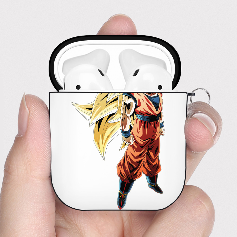 （画像用） ドラゴンボール 孫悟空（そん ごくう）Son Goku カカロット DRAGON BALL Kakarotto AirPods 第2世代保護ケース ハードシェル ブラック 耐衝撃・防指紋・カラビナ付き