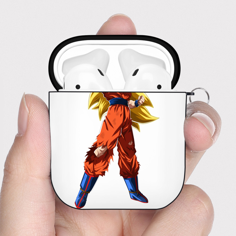 （画像用） ドラゴンボール 孫悟空（そん ごくう）Son Goku カカロット DRAGON BALL Kakarotto AirPods 第2世代保護ケース ハードシェル ブラック 耐衝撃・防指紋・カラビナ付き