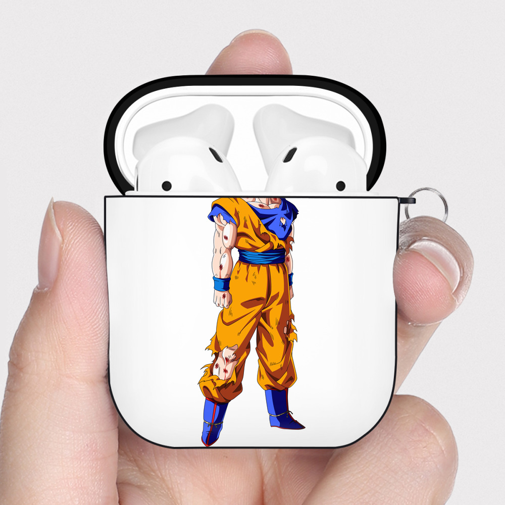 （画像用） ドラゴンボール 孫悟空（そん ごくう）Son Goku カカロット DRAGON BALL Kakarotto AirPods 第2世代保護ケース ハードシェル ブラック 耐衝撃・防指紋・カラビナ付き