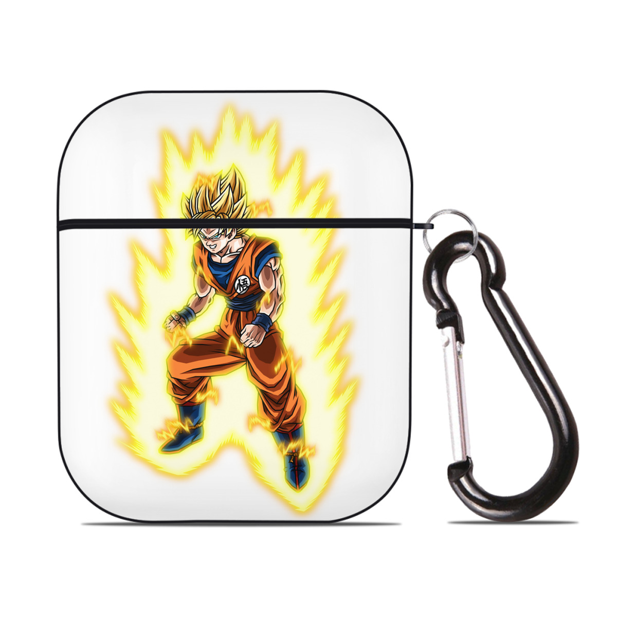 （画像用） ドラゴンボール 孫悟空（そん ごくう）Son Goku カカロット DRAGON BALL Kakarotto AirPods 第2世代保護ケース ハードシェル ブラック 耐衝撃・防指紋・カラビナ付き