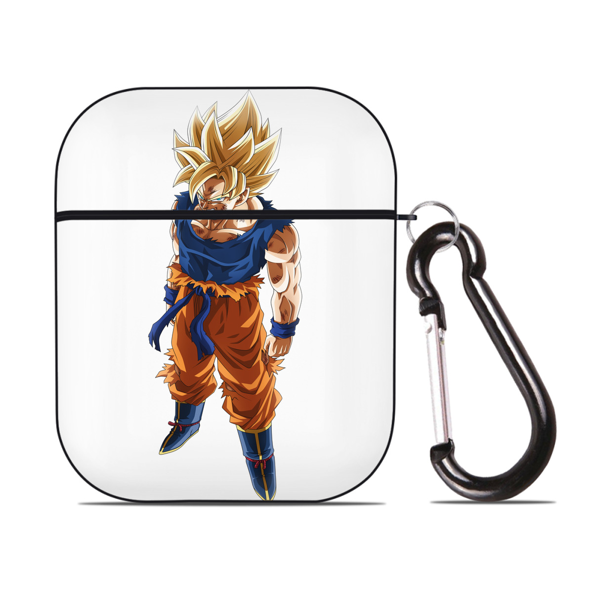 （画像用） ドラゴンボール 孫悟空（そん ごくう）Son Goku カカロット DRAGON BALL Kakarotto AirPods 第2世代保護ケース ハードシェル ブラック 耐衝撃・防指紋・カラビナ付き