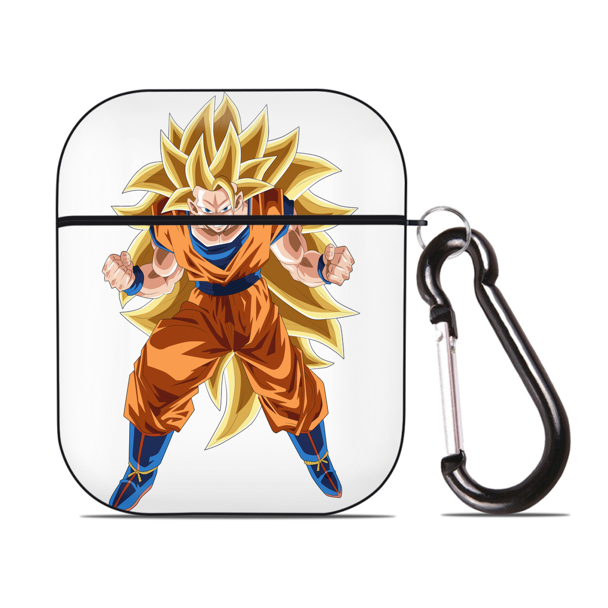 （画像用） ドラゴンボール 孫悟空（そん ごくう）Son Goku カカロット DRAGON BALL Kakarotto AirPods 第2世代保護ケース ハードシェル ブラック 耐衝撃・防指紋・カラビナ付き