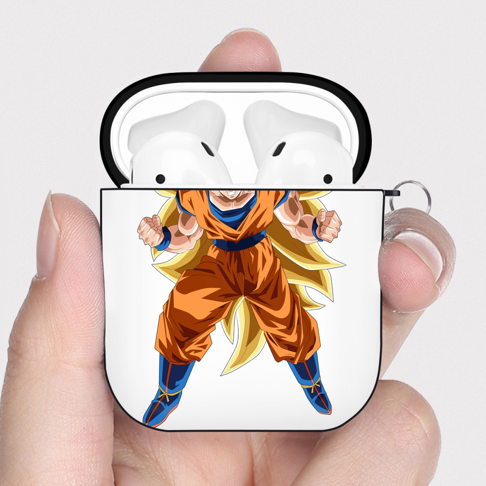 （画像用） ドラゴンボール 孫悟空（そん ごくう）Son Goku カカロット DRAGON BALL Kakarotto AirPods 第2世代保護ケース ハードシェル ブラック 耐衝撃・防指紋・カラビナ付き