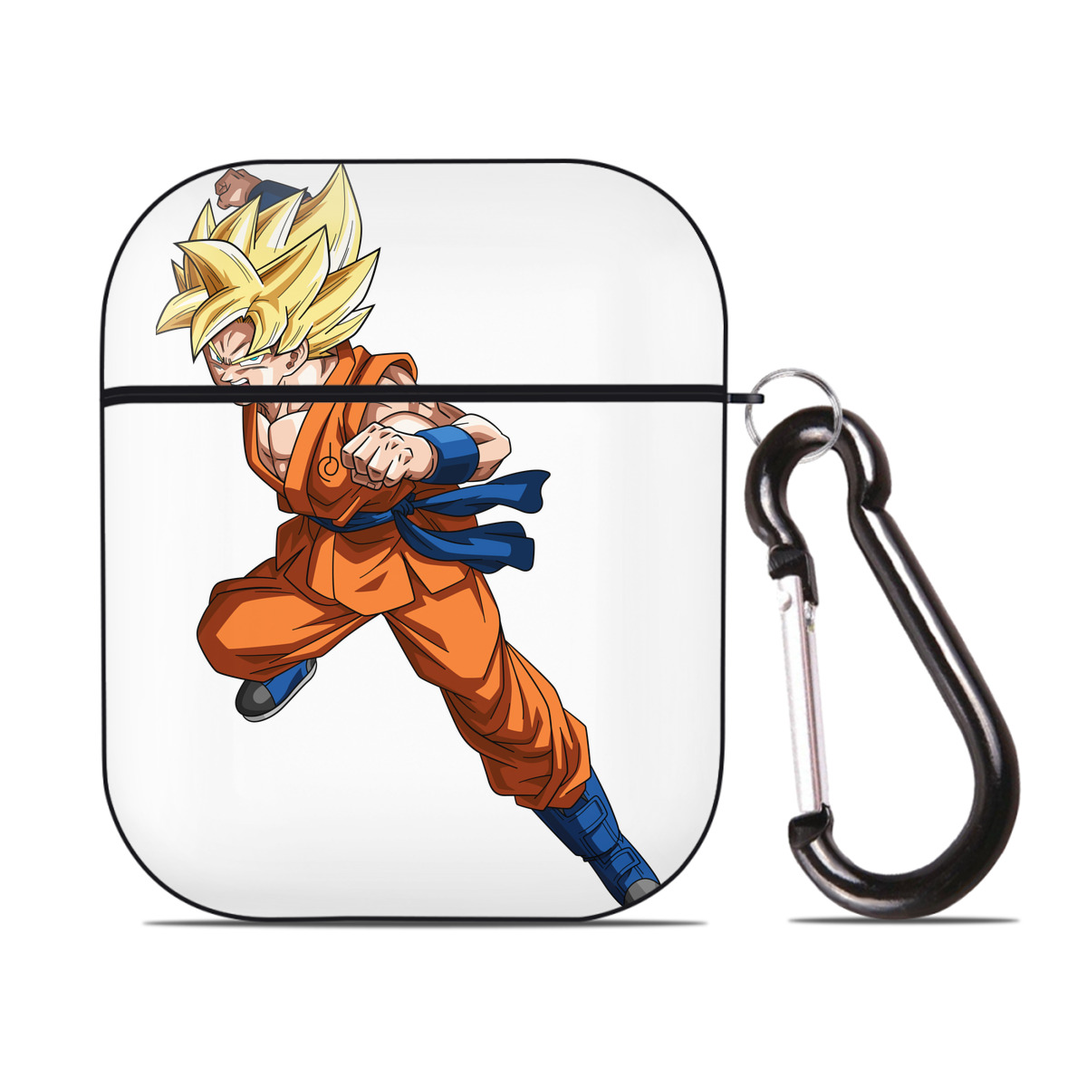 （画像用） ドラゴンボール 孫悟空（そん ごくう）Son Goku カカロット DRAGON BALL Kakarotto AirPods 第2世代保護ケース ハードシェル ブラック 耐衝撃・防指紋・カラビナ付き