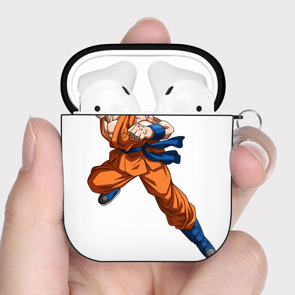 （画像用） ドラゴンボール 孫悟空（そん ごくう）Son Goku カカロット DRAGON BALL Kakarotto AirPods 第2世代保護ケース ハードシェル ブラック 耐衝撃・防指紋・カラビナ付き