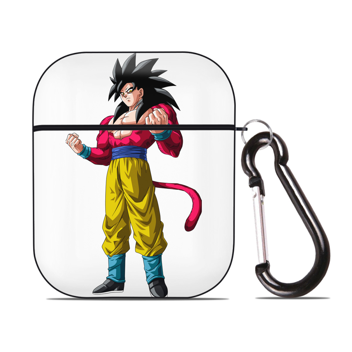 （画像用） ドラゴンボール 孫悟空（そん ごくう）Son Goku カカロット DRAGON BALL Kakarotto AirPods 第2世代保護ケース ハードシェル ブラック 耐衝撃・防指紋・カラビナ付き
