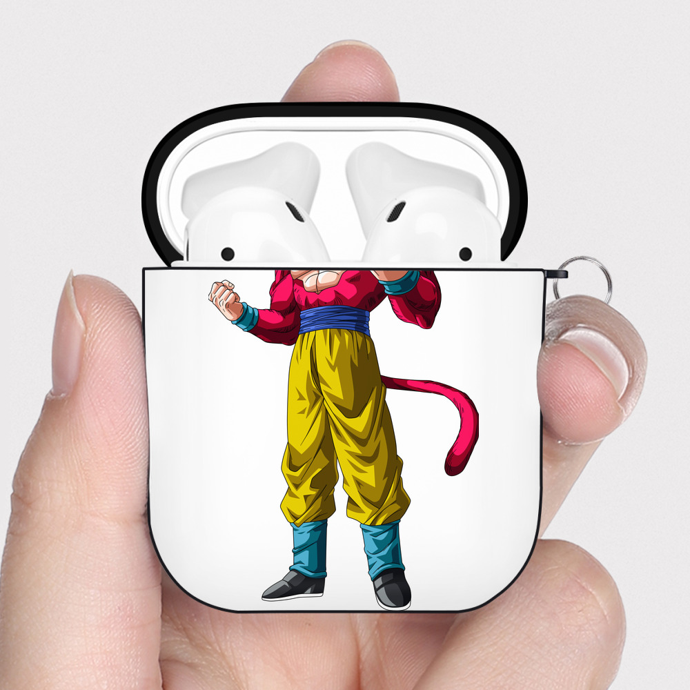 （画像用） ドラゴンボール 孫悟空（そん ごくう）Son Goku カカロット DRAGON BALL Kakarotto AirPods 第2世代保護ケース ハードシェル ブラック 耐衝撃・防指紋・カラビナ付き