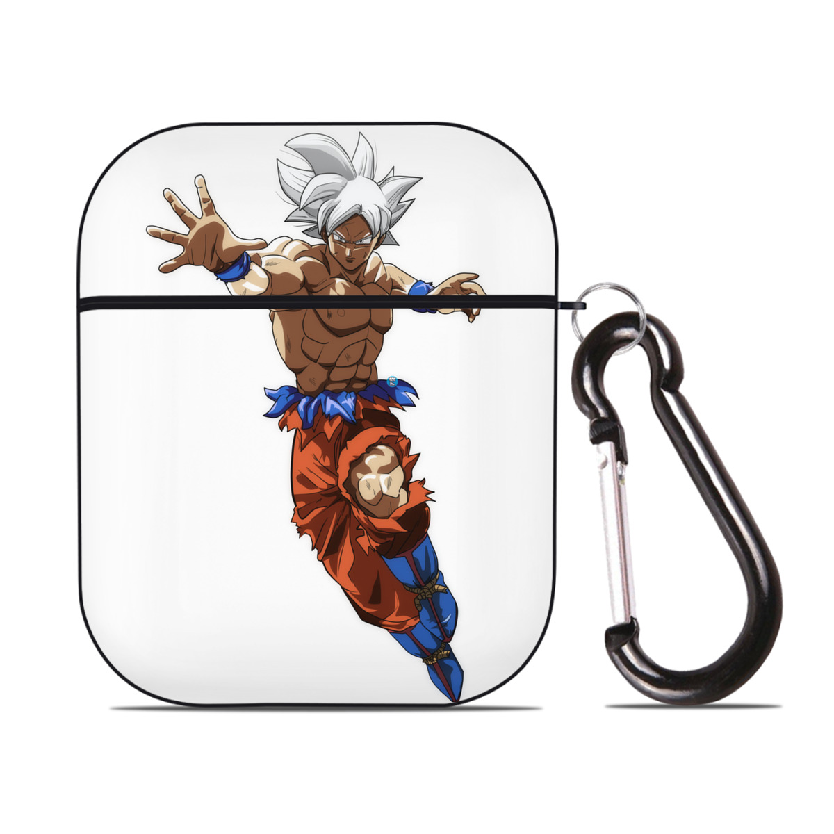 （画像用） ドラゴンボール 孫悟空（そん ごくう）Son Goku カカロット DRAGON BALL Kakarotto AirPods 第2世代保護ケース ハードシェル ブラック 耐衝撃・防指紋・カラビナ付き