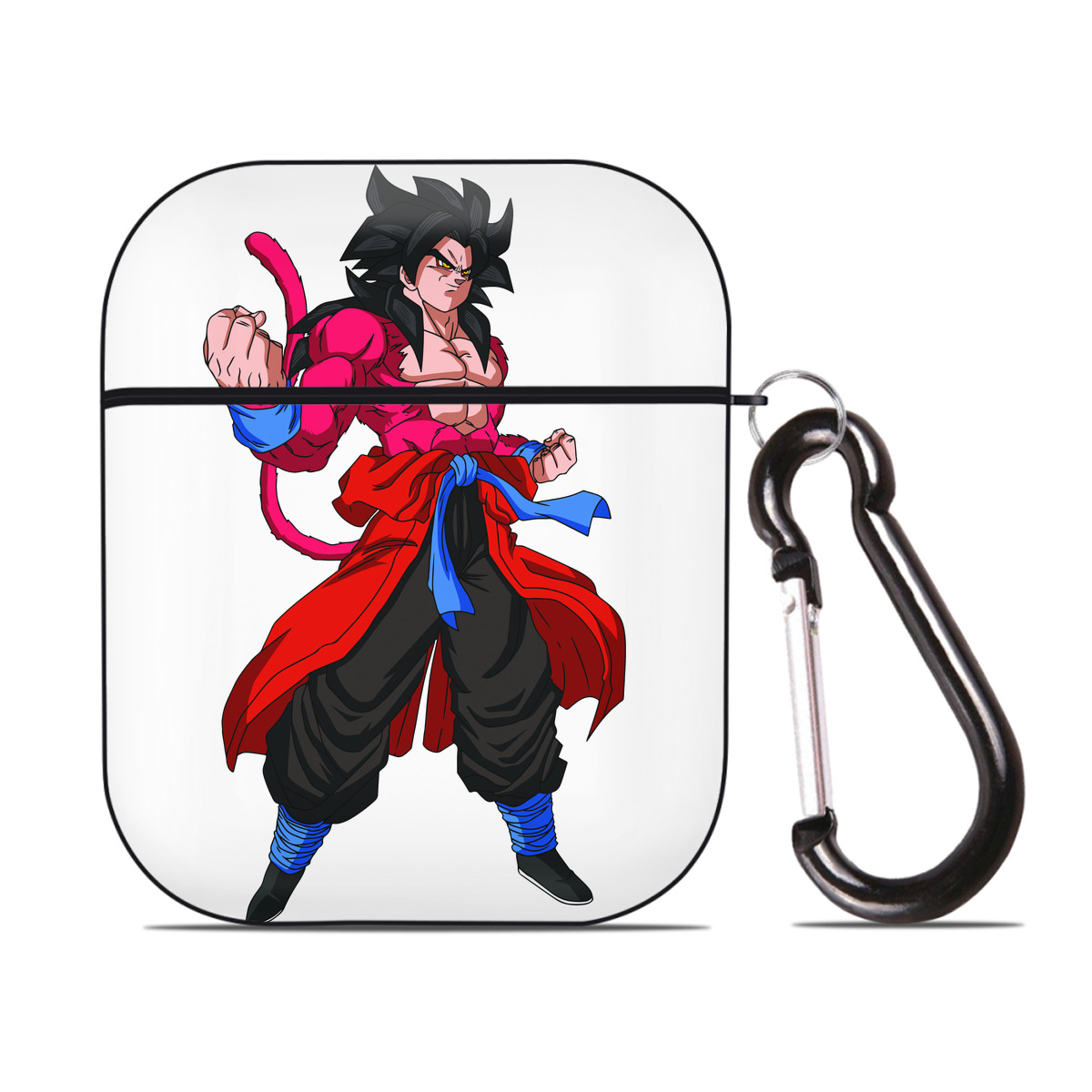 （画像用） ドラゴンボール 孫悟空（そん ごくう）Son Goku カカロット DRAGON BALL Kakarotto AirPods 第2世代保護ケース ハードシェル ブラック 耐衝撃・防指紋・カラビナ付き