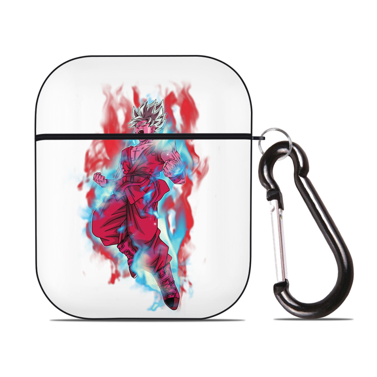 （画像用） ドラゴンボール 孫悟空（そん ごくう）Son Goku カカロット DRAGON BALL Kakarotto AirPods 第2世代保護ケース ハードシェル ブラック 耐衝撃・防指紋・カラビナ付き