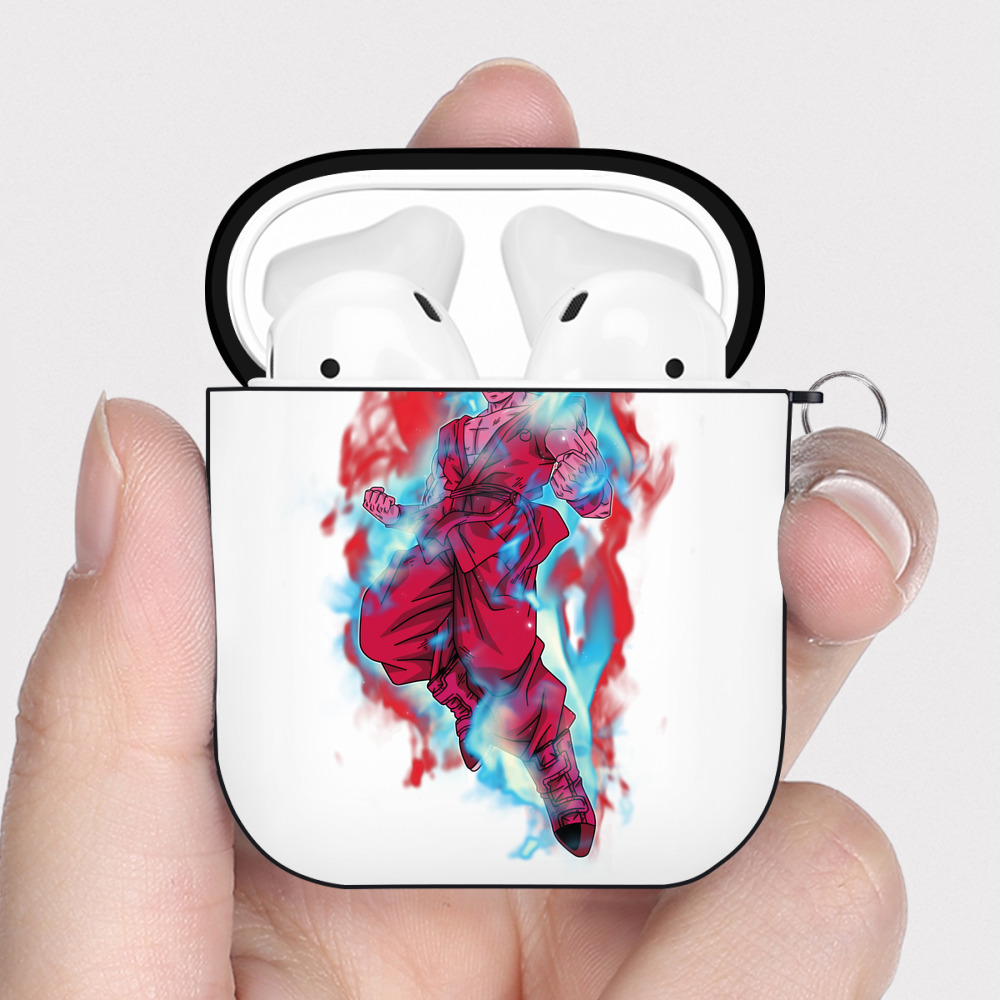 （画像用） ドラゴンボール 孫悟空（そん ごくう）Son Goku カカロット DRAGON BALL Kakarotto AirPods 第2世代保護ケース ハードシェル ブラック 耐衝撃・防指紋・カラビナ付き