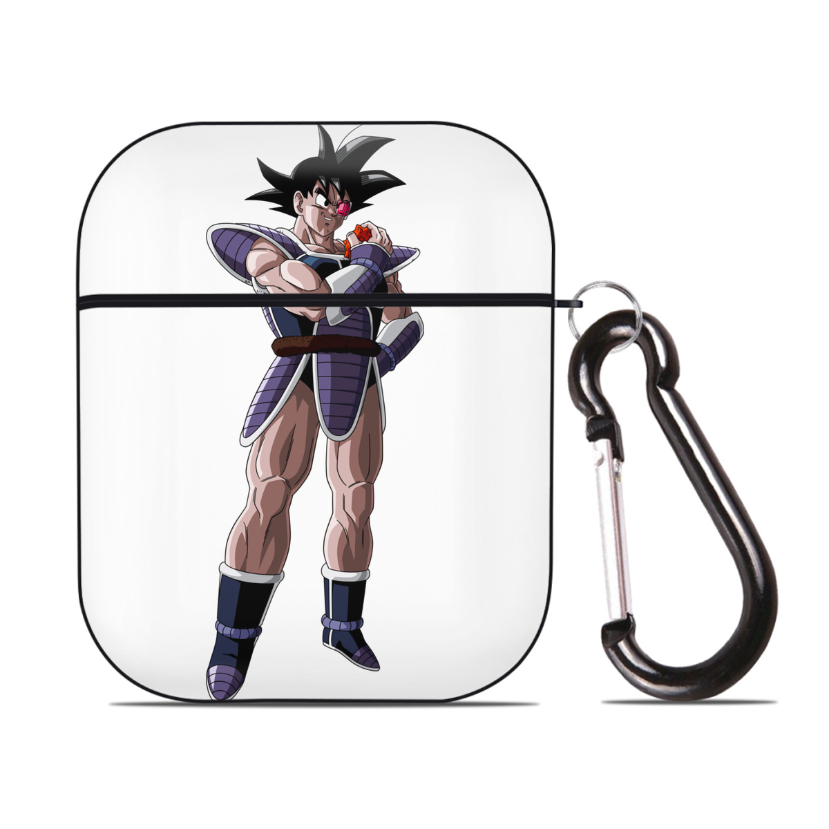 （画像用） ドラゴンボール 孫悟空（そん ごくう）Son Goku カカロット DRAGON BALL Kakarotto AirPods 第2世代保護ケース ハードシェル ブラック 耐衝撃・防指紋・カラビナ付き