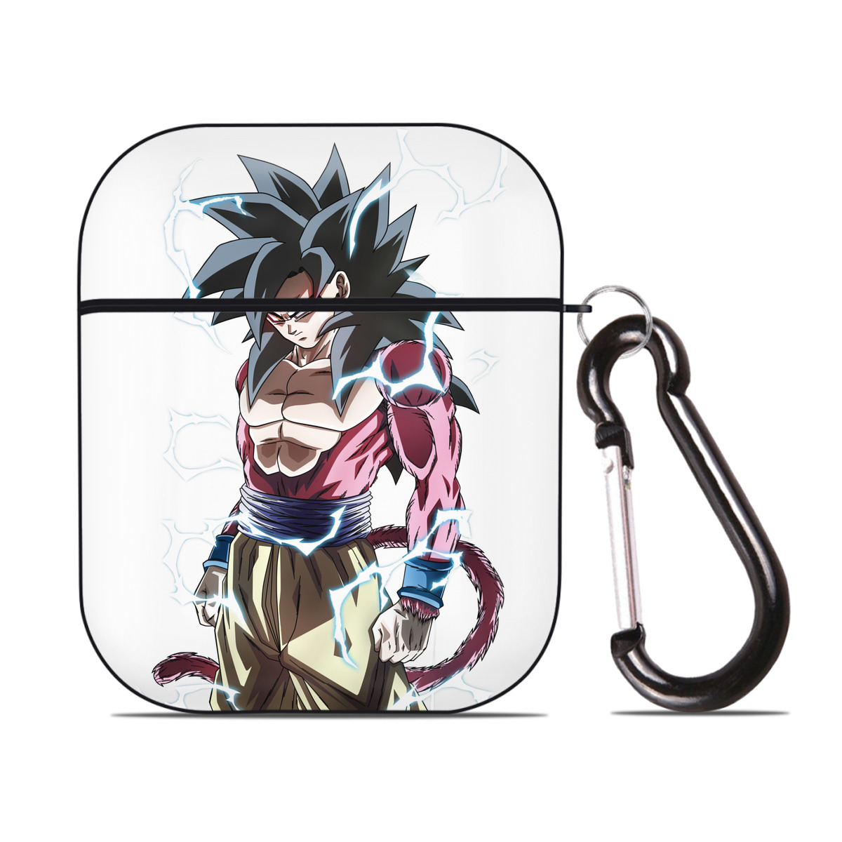 （画像用） ドラゴンボール 孫悟空（そん ごくう）Son Goku カカロット DRAGON BALL Kakarotto AirPods 第2世代保護ケース ハードシェル ブラック 耐衝撃・防指紋・カラビナ付き