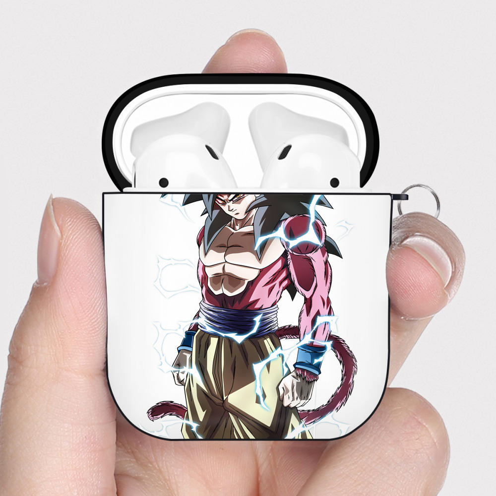 （画像用） ドラゴンボール 孫悟空（そん ごくう）Son Goku カカロット DRAGON BALL Kakarotto AirPods 第2世代保護ケース ハードシェル ブラック 耐衝撃・防指紋・カラビナ付き