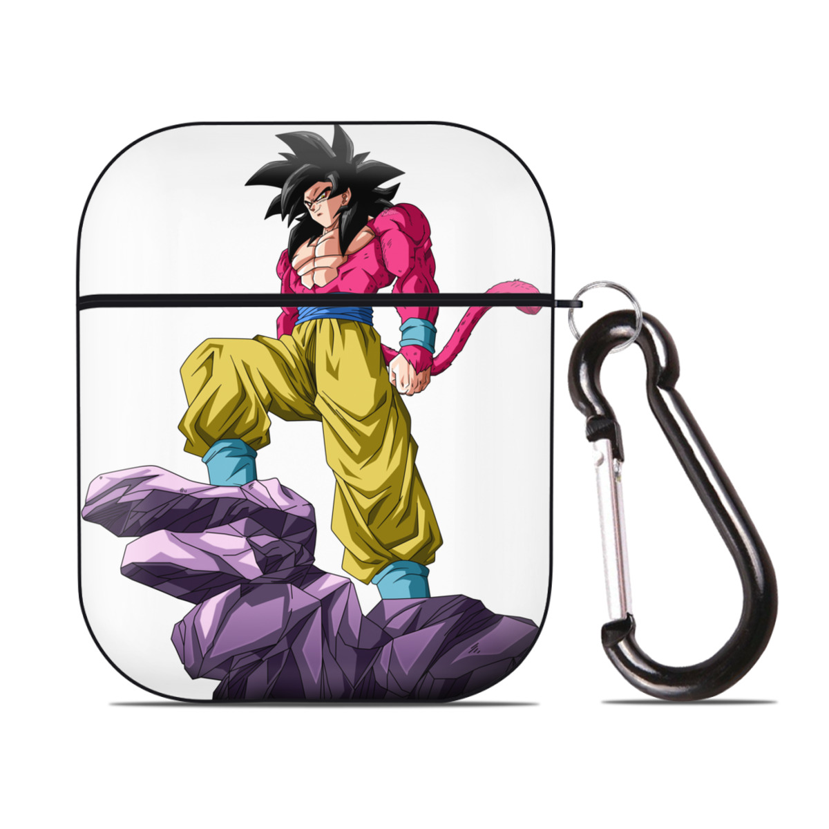 （画像用） ドラゴンボール 孫悟空（そん ごくう）Son Goku カカロット DRAGON BALL Kakarotto AirPods 第2世代保護ケース ハードシェル ブラック 耐衝撃・防指紋・カラビナ付き