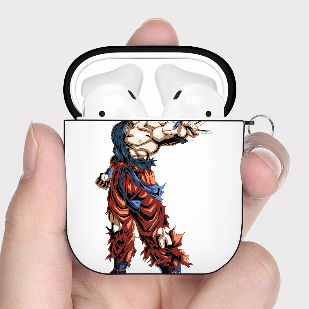 （画像用） ドラゴンボール 孫悟空（そん ごくう）Son Goku カカロット DRAGON BALL Kakarotto AirPods 第2世代保護ケース ハードシェル ブラック 耐衝撃・防指紋・カラビナ付き