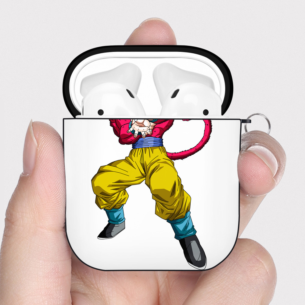 （画像用） ドラゴンボール 孫悟空（そん ごくう）Son Goku カカロット DRAGON BALL Kakarotto AirPods 第2世代保護ケース ハードシェル ブラック 耐衝撃・防指紋・カラビナ付き