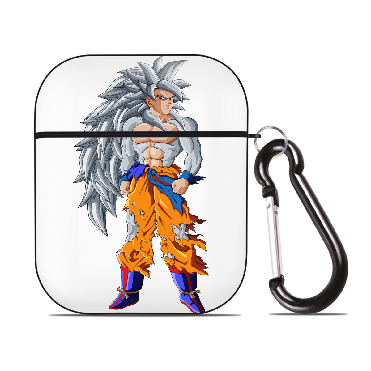 （画像用） ドラゴンボール 孫悟空（そん ごくう）Son Goku カカロット DRAGON BALL Kakarotto AirPods 第2世代保護ケース ハードシェル ブラック 耐衝撃・防指紋・カラビナ付き