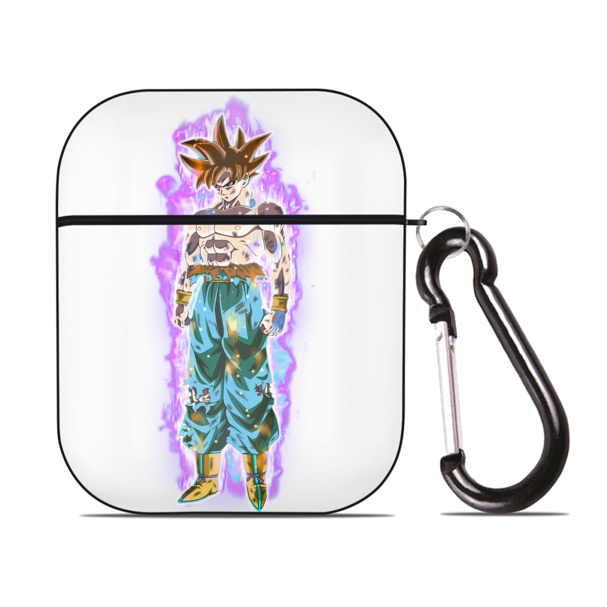 （画像用） ドラゴンボール 孫悟空（そん ごくう）Son Goku カカロット DRAGON BALL Kakarotto AirPods 第2世代保護ケース ハードシェル ブラック 耐衝撃・防指紋・カラビナ付き