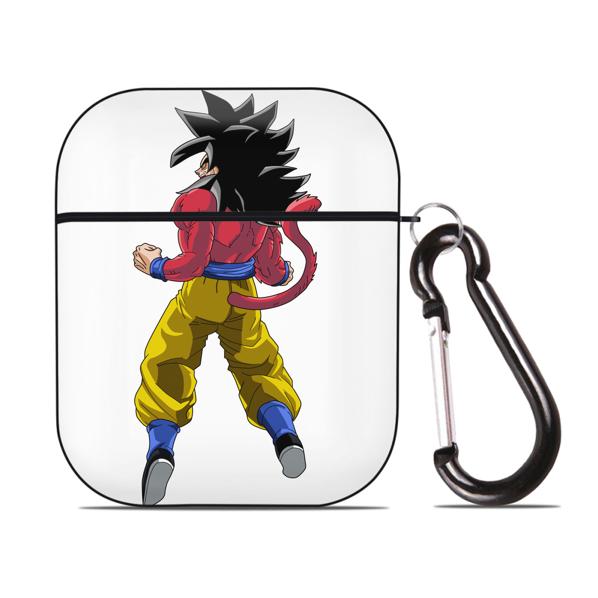 （画像用） ドラゴンボール 孫悟空（そん ごくう）Son Goku カカロット DRAGON BALL Kakarotto AirPods 第2世代保護ケース ハードシェル ブラック 耐衝撃・防指紋・カラビナ付き