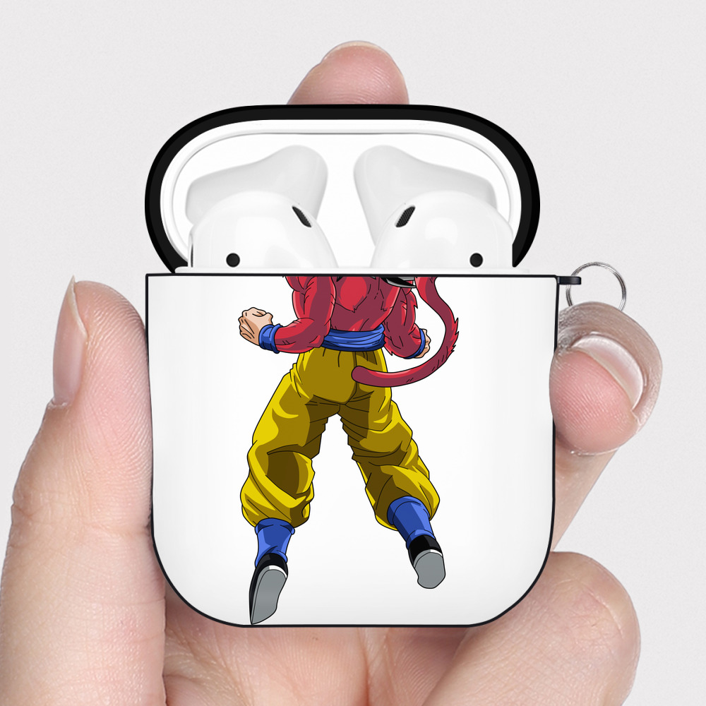 （画像用） ドラゴンボール 孫悟空（そん ごくう）Son Goku カカロット DRAGON BALL Kakarotto AirPods 第2世代保護ケース ハードシェル ブラック 耐衝撃・防指紋・カラビナ付き