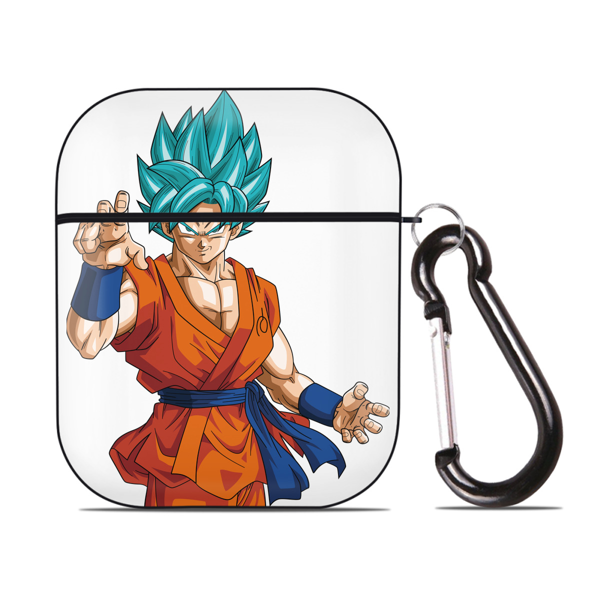 （画像用） ドラゴンボール 孫悟空（そん ごくう）Son Goku カカロット DRAGON BALL Kakarotto AirPods 第2世代保護ケース ハードシェル ブラック 耐衝撃・防指紋・カラビナ付き