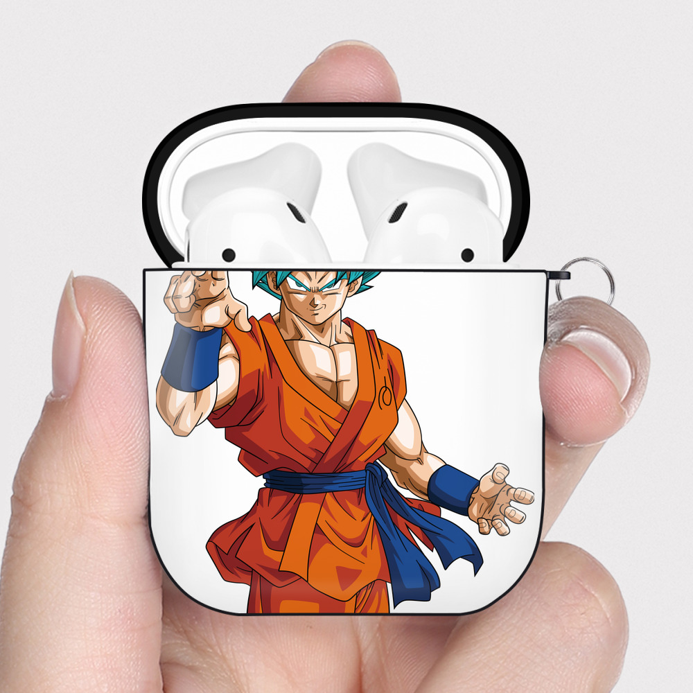 （画像用） ドラゴンボール 孫悟空（そん ごくう）Son Goku カカロット DRAGON BALL Kakarotto AirPods 第2世代保護ケース ハードシェル ブラック 耐衝撃・防指紋・カラビナ付き