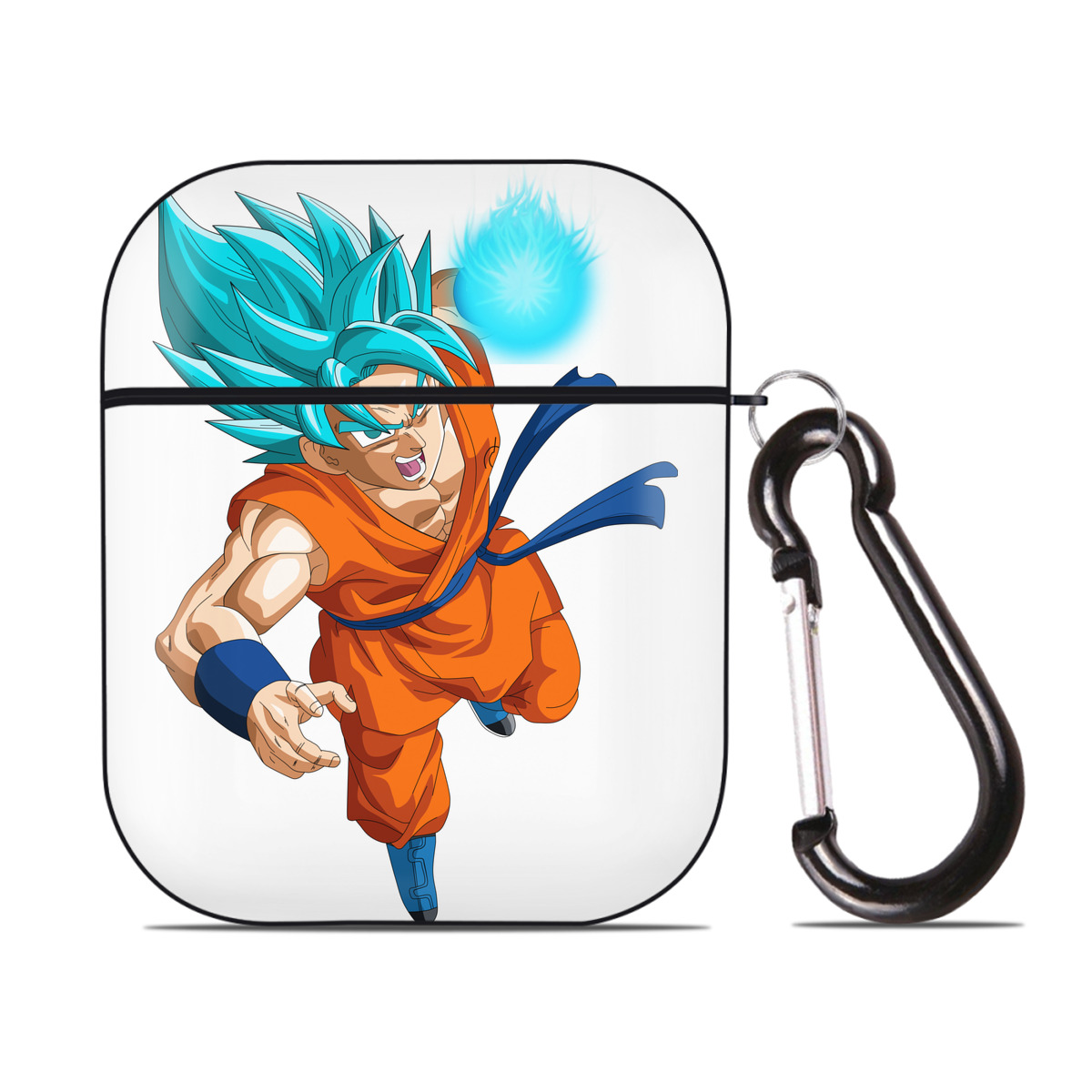（画像用） ドラゴンボール 孫悟空（そん ごくう）Son Goku カカロット DRAGON BALL Kakarotto AirPods 第2世代保護ケース ハードシェル ブラック 耐衝撃・防指紋・カラビナ付き