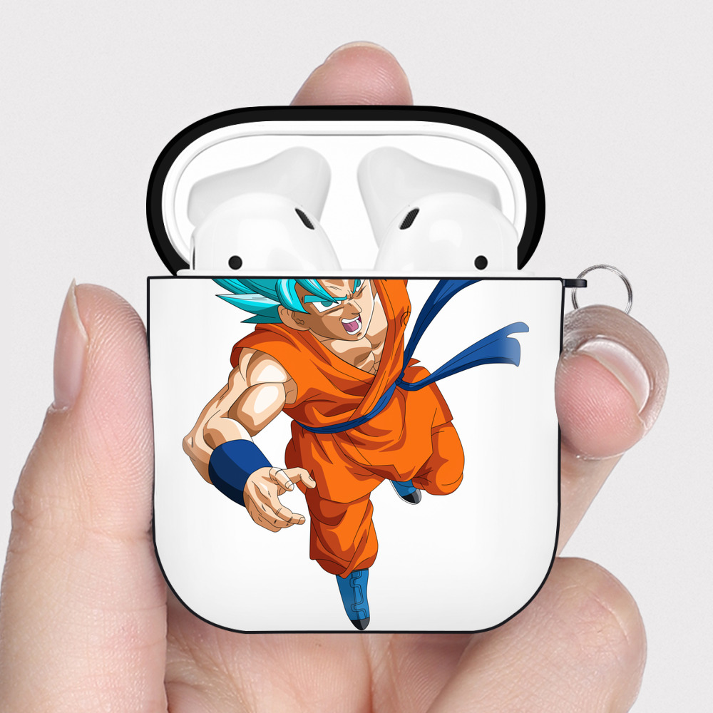 （画像用） ドラゴンボール 孫悟空（そん ごくう）Son Goku カカロット DRAGON BALL Kakarotto AirPods 第2世代保護ケース ハードシェル ブラック 耐衝撃・防指紋・カラビナ付き