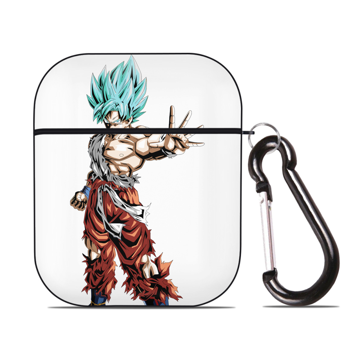 （画像用） ドラゴンボール 孫悟空（そん ごくう）Son Goku カカロット DRAGON BALL Kakarotto AirPods 第2世代保護ケース ハードシェル ブラック 耐衝撃・防指紋・カラビナ付き