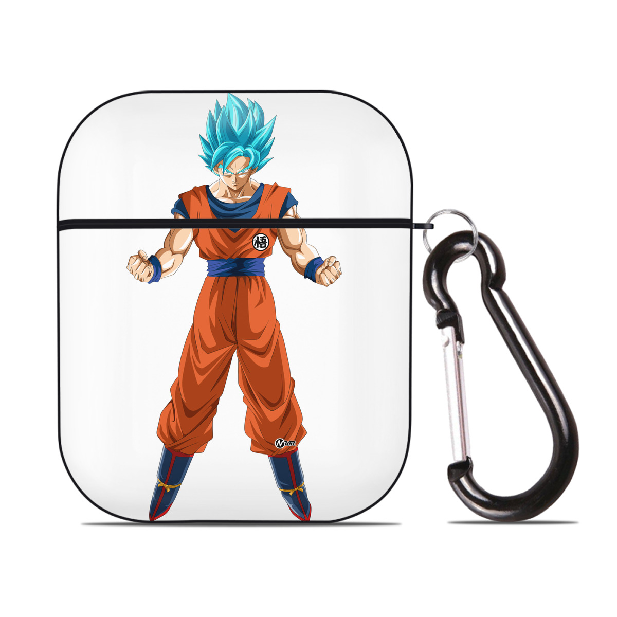 （画像用） ドラゴンボール 孫悟空（そん ごくう）Son Goku カカロット DRAGON BALL Kakarotto AirPods 第2世代保護ケース ハードシェル ブラック 耐衝撃・防指紋・カラビナ付き