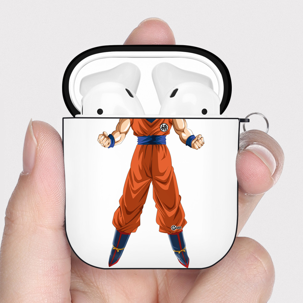 （画像用） ドラゴンボール 孫悟空（そん ごくう）Son Goku カカロット DRAGON BALL Kakarotto AirPods 第2世代保護ケース ハードシェル ブラック 耐衝撃・防指紋・カラビナ付き