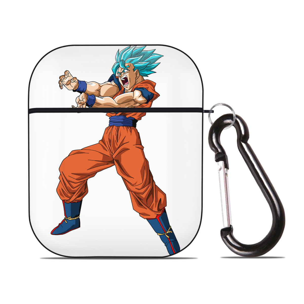 （画像用） ドラゴンボール 孫悟空（そん ごくう）Son Goku カカロット DRAGON BALL Kakarotto AirPods 第2世代保護ケース ハードシェル ブラック 耐衝撃・防指紋・カラビナ付き
