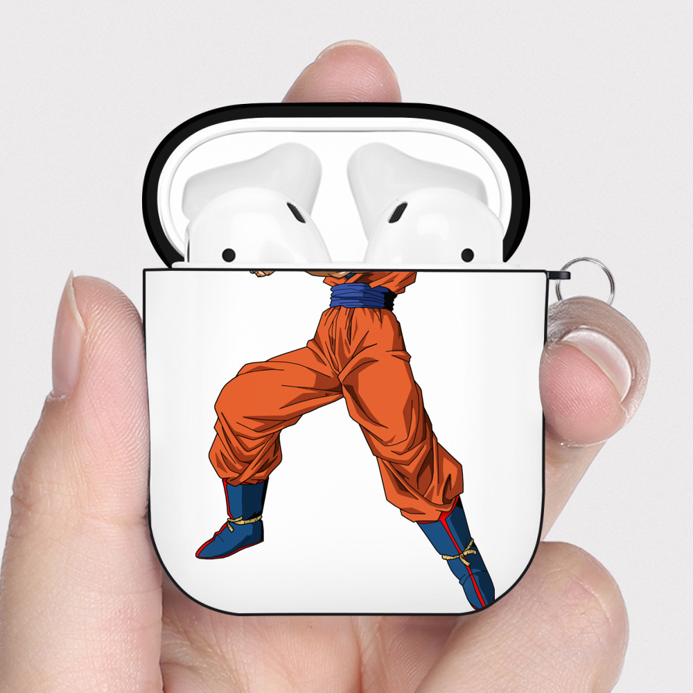 （画像用） ドラゴンボール 孫悟空（そん ごくう）Son Goku カカロット DRAGON BALL Kakarotto AirPods 第2世代保護ケース ハードシェル ブラック 耐衝撃・防指紋・カラビナ付き