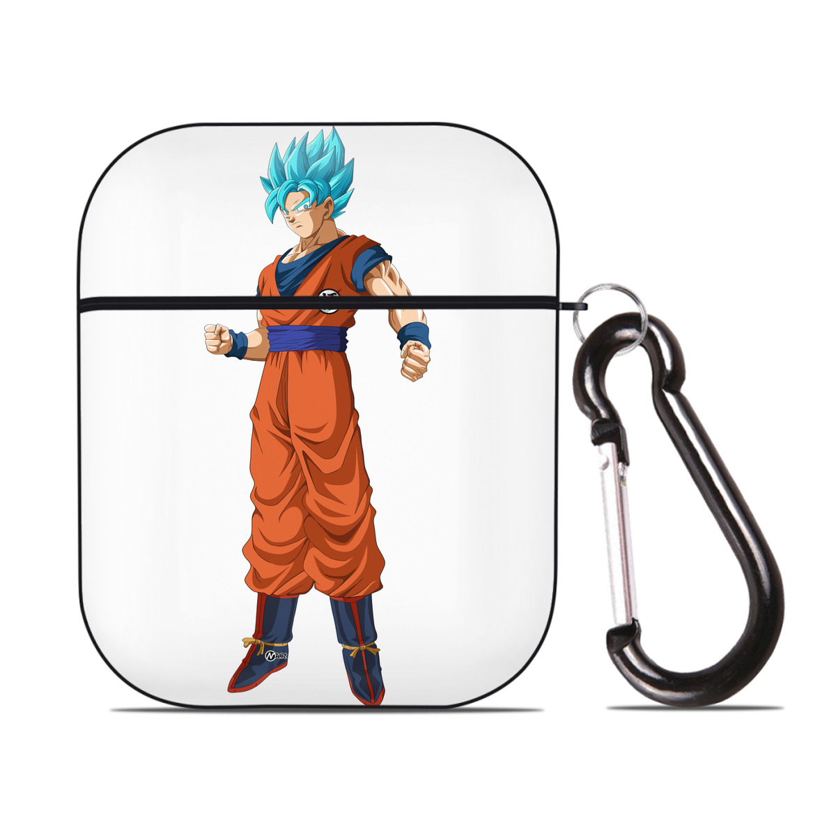 （画像用） ドラゴンボール 孫悟空（そん ごくう）Son Goku カカロット DRAGON BALL Kakarotto AirPods 第2世代保護ケース ハードシェル ブラック 耐衝撃・防指紋・カラビナ付き