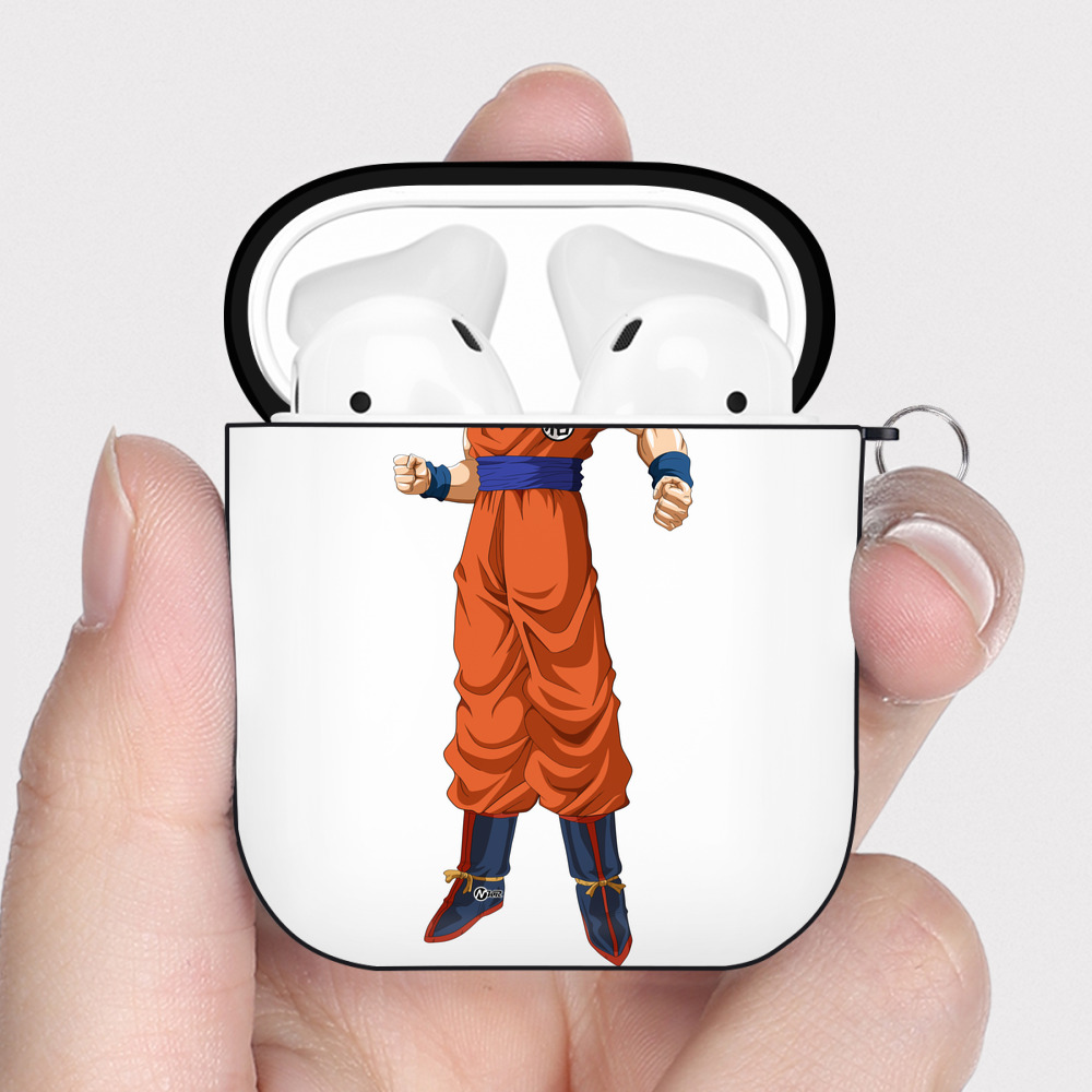 （画像用） ドラゴンボール 孫悟空（そん ごくう）Son Goku カカロット DRAGON BALL Kakarotto AirPods 第2世代保護ケース ハードシェル ブラック 耐衝撃・防指紋・カラビナ付き