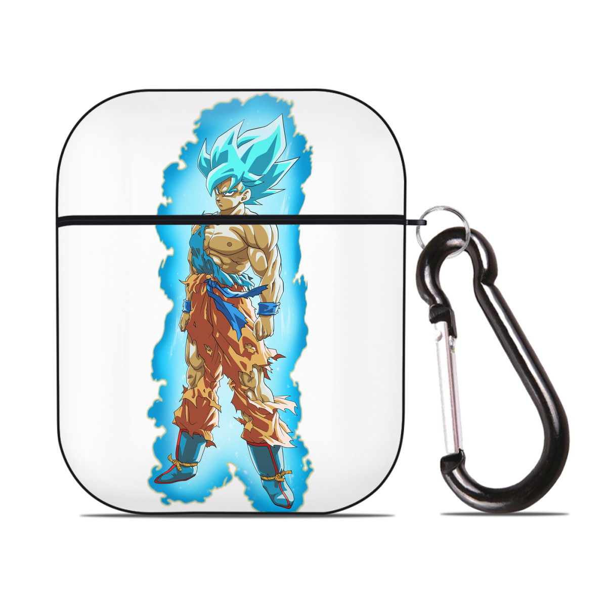 （画像用） ドラゴンボール 孫悟空（そん ごくう）Son Goku カカロット DRAGON BALL Kakarotto AirPods 第2世代保護ケース ハードシェル ブラック 耐衝撃・防指紋・カラビナ付き