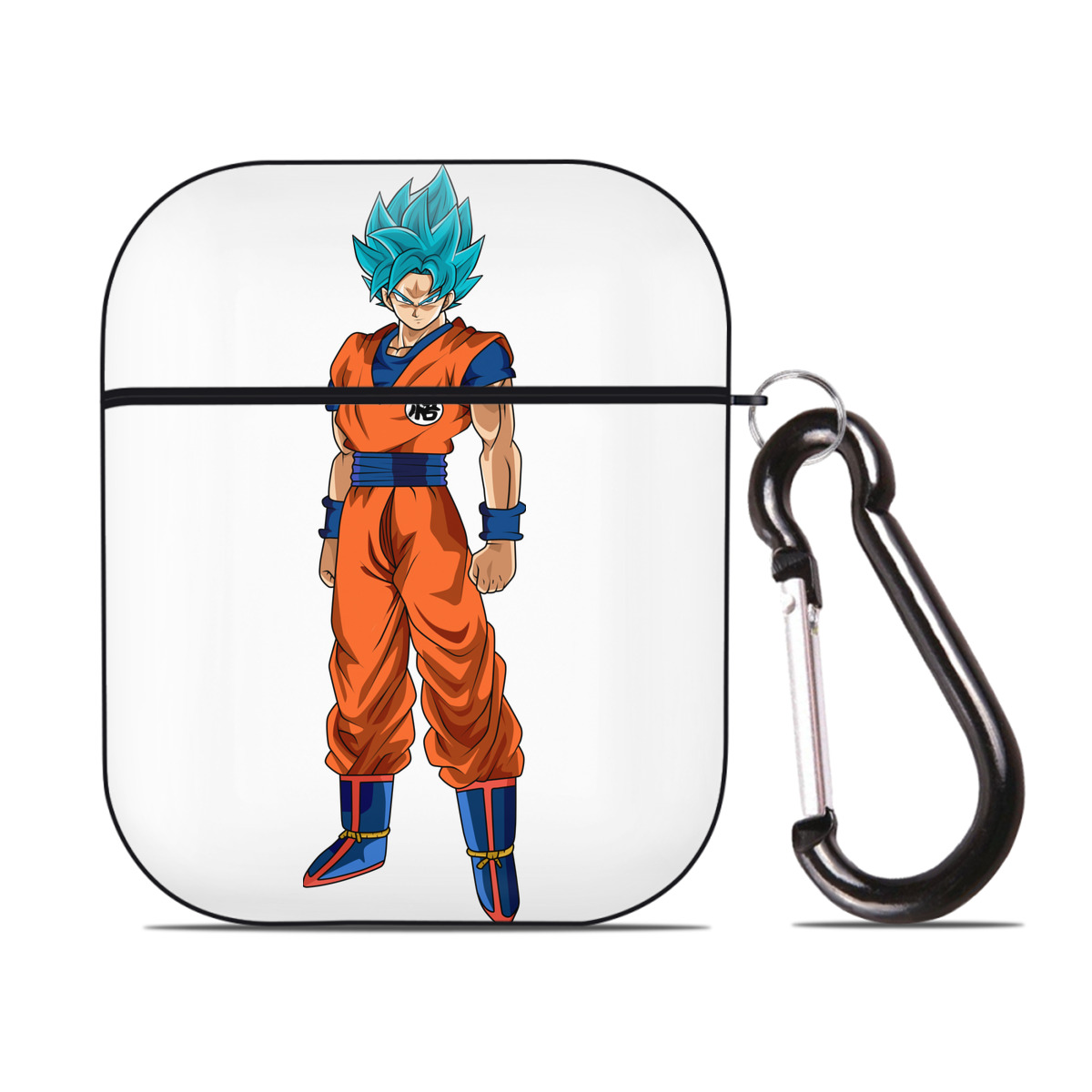 （画像用） ドラゴンボール 孫悟空（そん ごくう）Son Goku カカロット DRAGON BALL Kakarotto AirPods 第2世代保護ケース ハードシェル ブラック 耐衝撃・防指紋・カラビナ付き