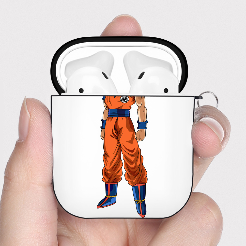 （画像用） ドラゴンボール 孫悟空（そん ごくう）Son Goku カカロット DRAGON BALL Kakarotto AirPods 第2世代保護ケース ハードシェル ブラック 耐衝撃・防指紋・カラビナ付き