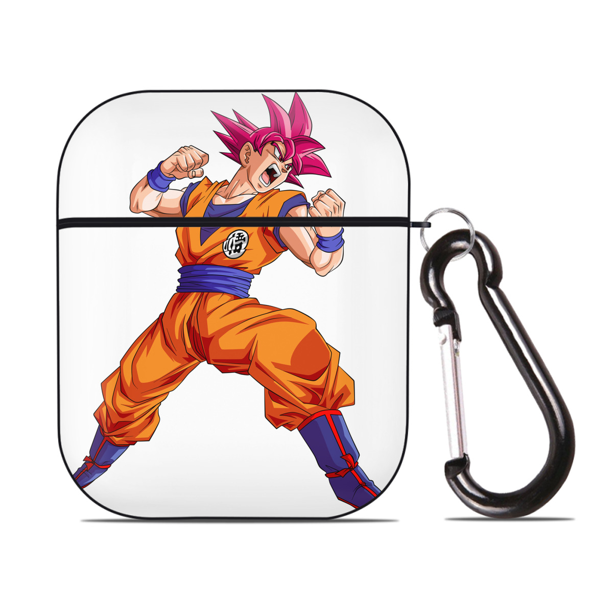 （画像用） ドラゴンボール 孫悟空（そん ごくう）Son Goku カカロット DRAGON BALL Kakarotto AirPods 第2世代保護ケース ハードシェル ブラック 耐衝撃・防指紋・カラビナ付き