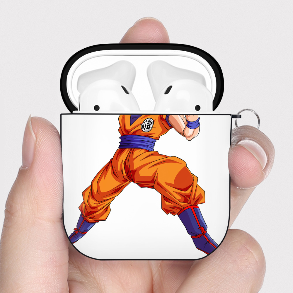（画像用） ドラゴンボール 孫悟空（そん ごくう）Son Goku カカロット DRAGON BALL Kakarotto AirPods 第2世代保護ケース ハードシェル ブラック 耐衝撃・防指紋・カラビナ付き