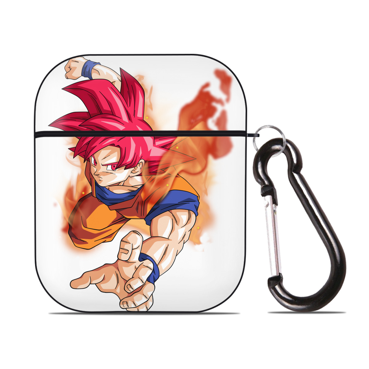 （画像用） ドラゴンボール 孫悟空（そん ごくう）Son Goku カカロット DRAGON BALL Kakarotto AirPods 第2世代保護ケース ハードシェル ブラック 耐衝撃・防指紋・カラビナ付き