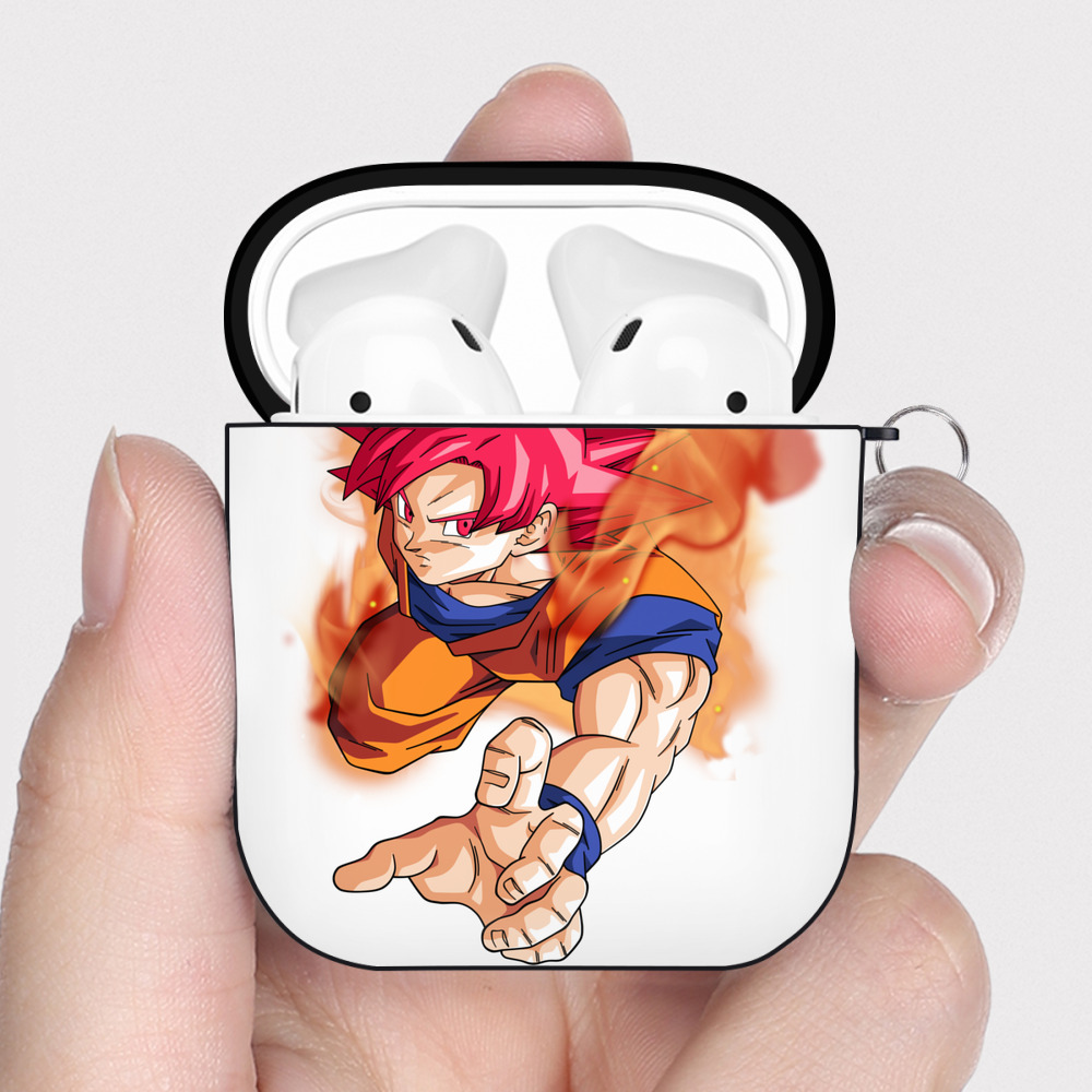 （画像用） ドラゴンボール 孫悟空（そん ごくう）Son Goku カカロット DRAGON BALL Kakarotto AirPods 第2世代保護ケース ハードシェル ブラック 耐衝撃・防指紋・カラビナ付き