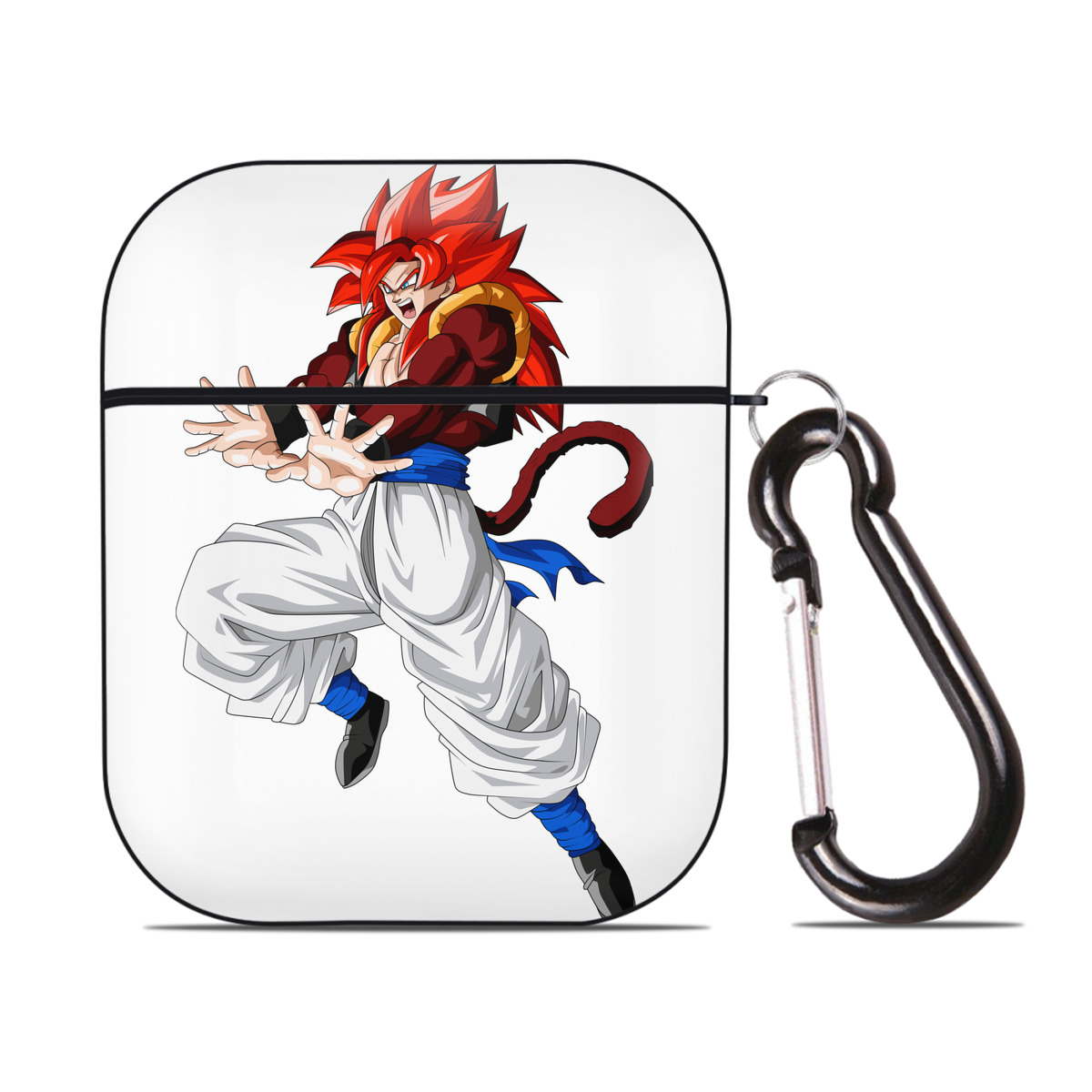 （画像用） ドラゴンボール 孫悟空（そん ごくう）Son Goku カカロット DRAGON BALL Kakarotto AirPods 第2世代保護ケース ハードシェル ブラック 耐衝撃・防指紋・カラビナ付き