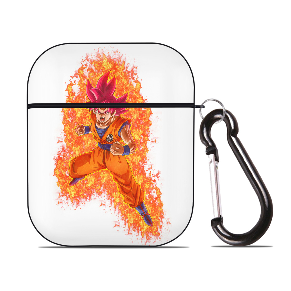 （画像用） ドラゴンボール 孫悟空（そん ごくう）Son Goku カカロット DRAGON BALL Kakarotto AirPods 第2世代保護ケース ハードシェル ブラック 耐衝撃・防指紋・カラビナ付き