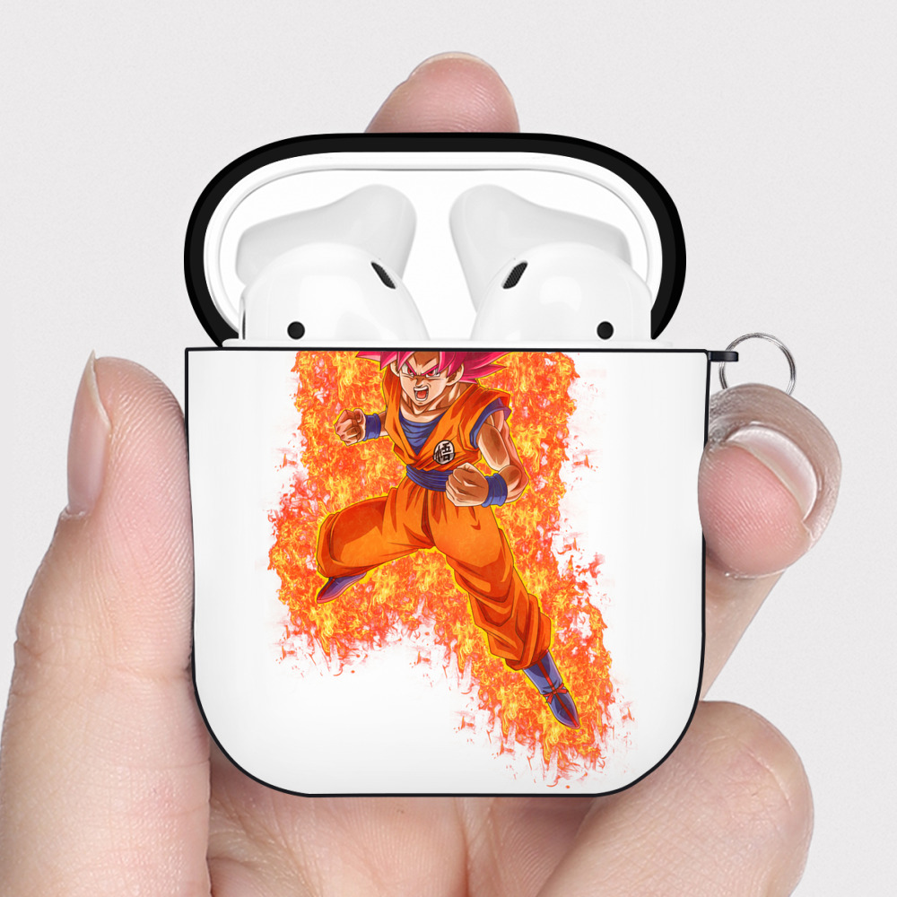 （画像用） ドラゴンボール 孫悟空（そん ごくう）Son Goku カカロット DRAGON BALL Kakarotto AirPods 第2世代保護ケース ハードシェル ブラック 耐衝撃・防指紋・カラビナ付き