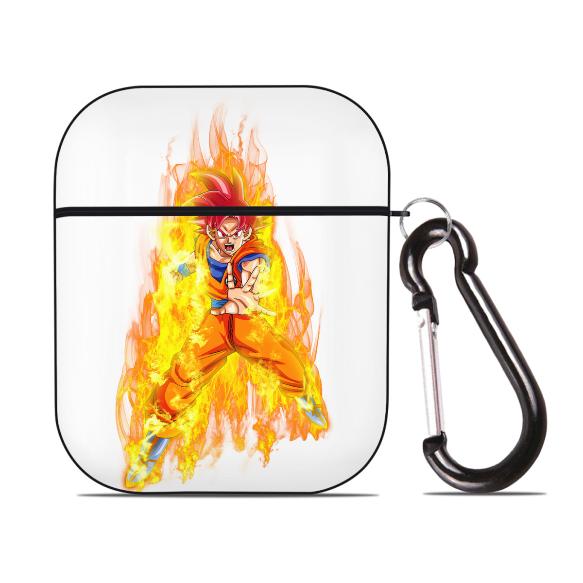 （画像用） ドラゴンボール 孫悟空（そん ごくう）Son Goku カカロット DRAGON BALL Kakarotto AirPods 第2世代保護ケース ハードシェル ブラック 耐衝撃・防指紋・カラビナ付き